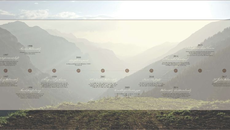 Chronologische Auflistung der Meilensteine von Walserstolz